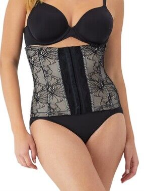 NEW MAIDENFORM Flexees Firm Control Waist Trainer L Lace Boning Shapewear Smooth